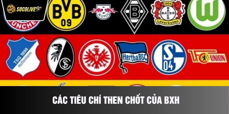 Các tiêu chí then chốt của BXH